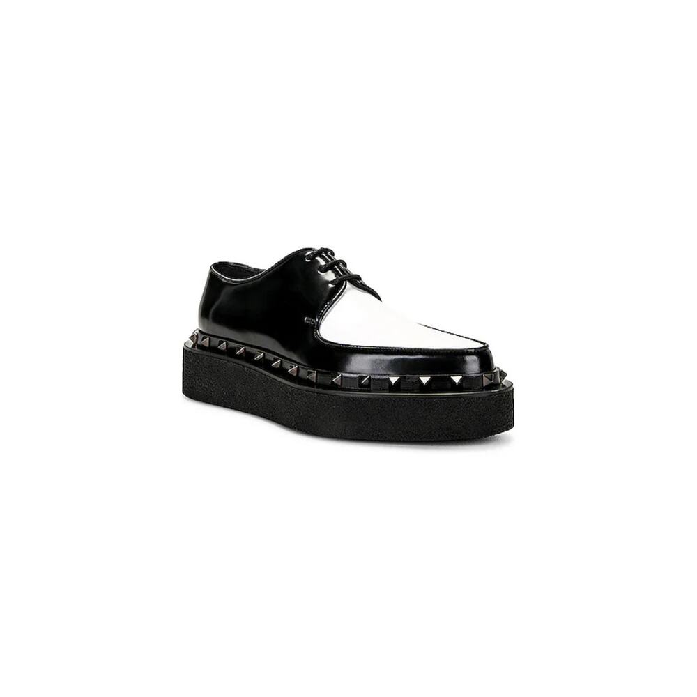 Valentino Garavani Rockstud M-Way Derby Black Leather Shoes EU 38.5 - Picture 4 of 16